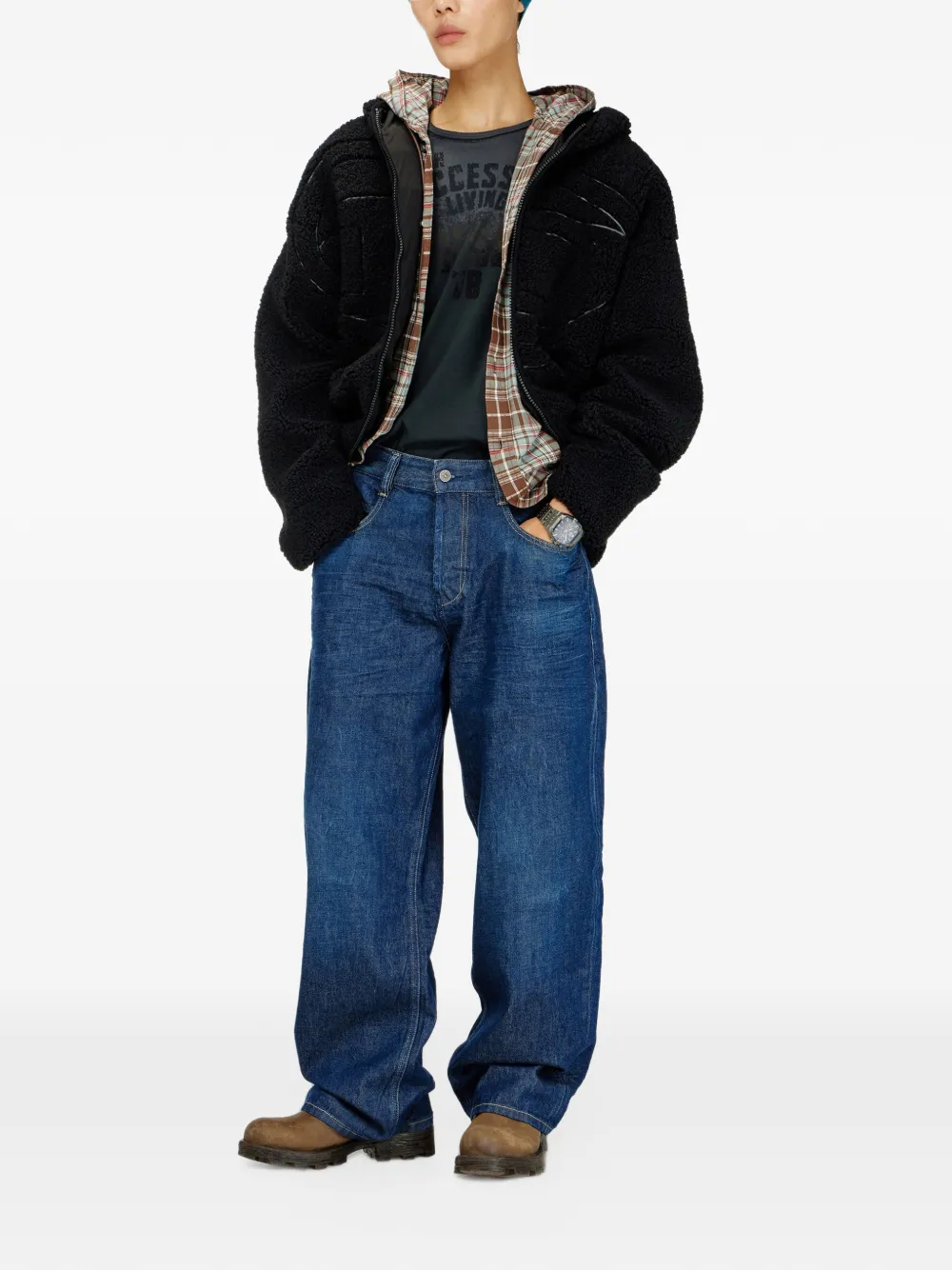 Diesel Ruimvallende jeans Blauw