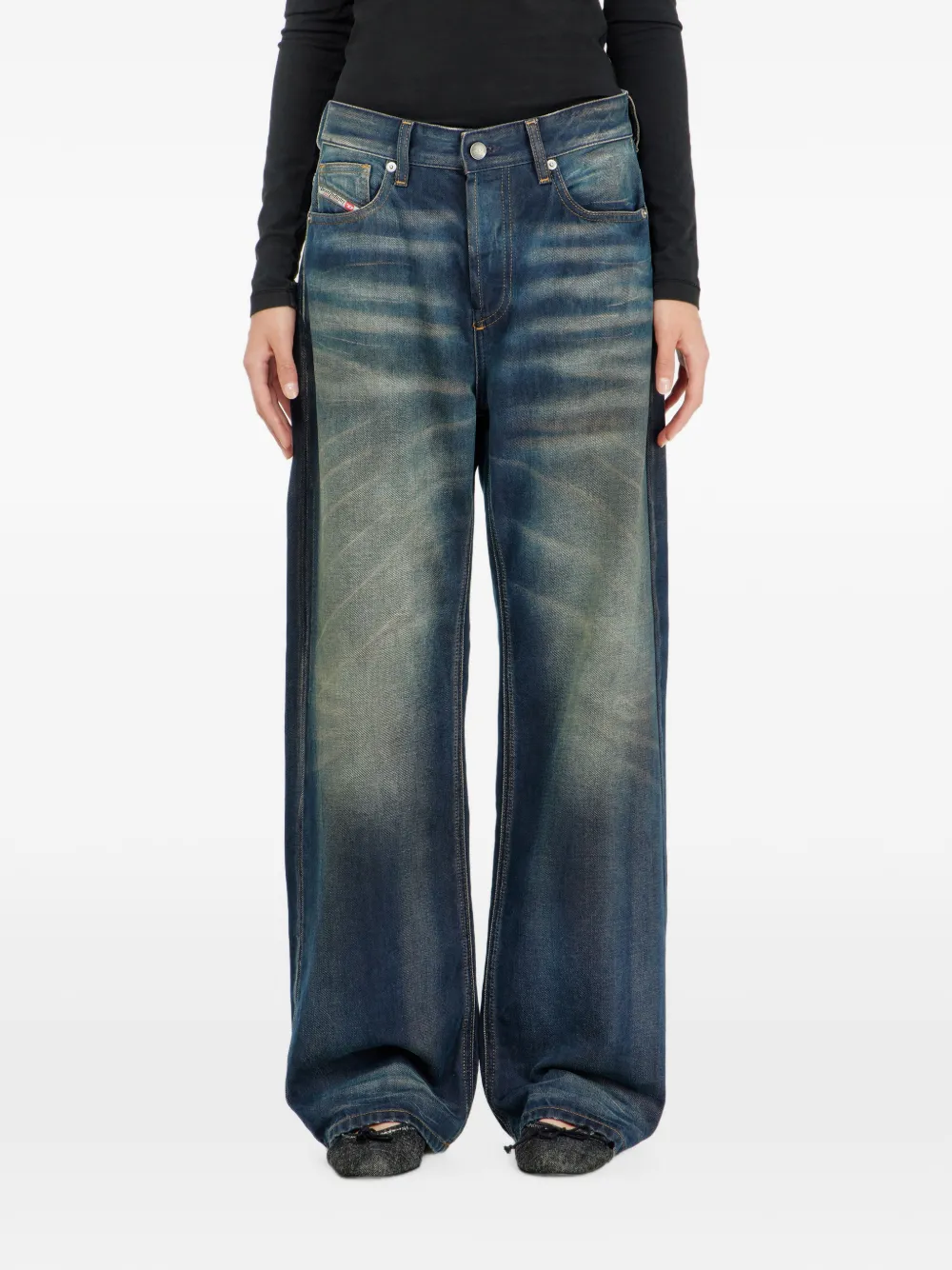 Diesel relaxed jeans regular-waist 1990 D-Waigee Blauw