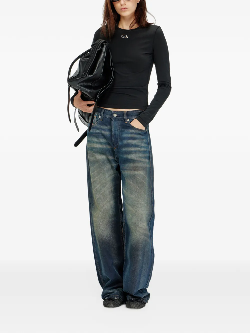 Diesel relaxed jeans regular-waist 1990 D-Waigee Blauw