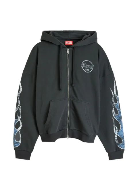Diesel zip-up hoodie with crack print