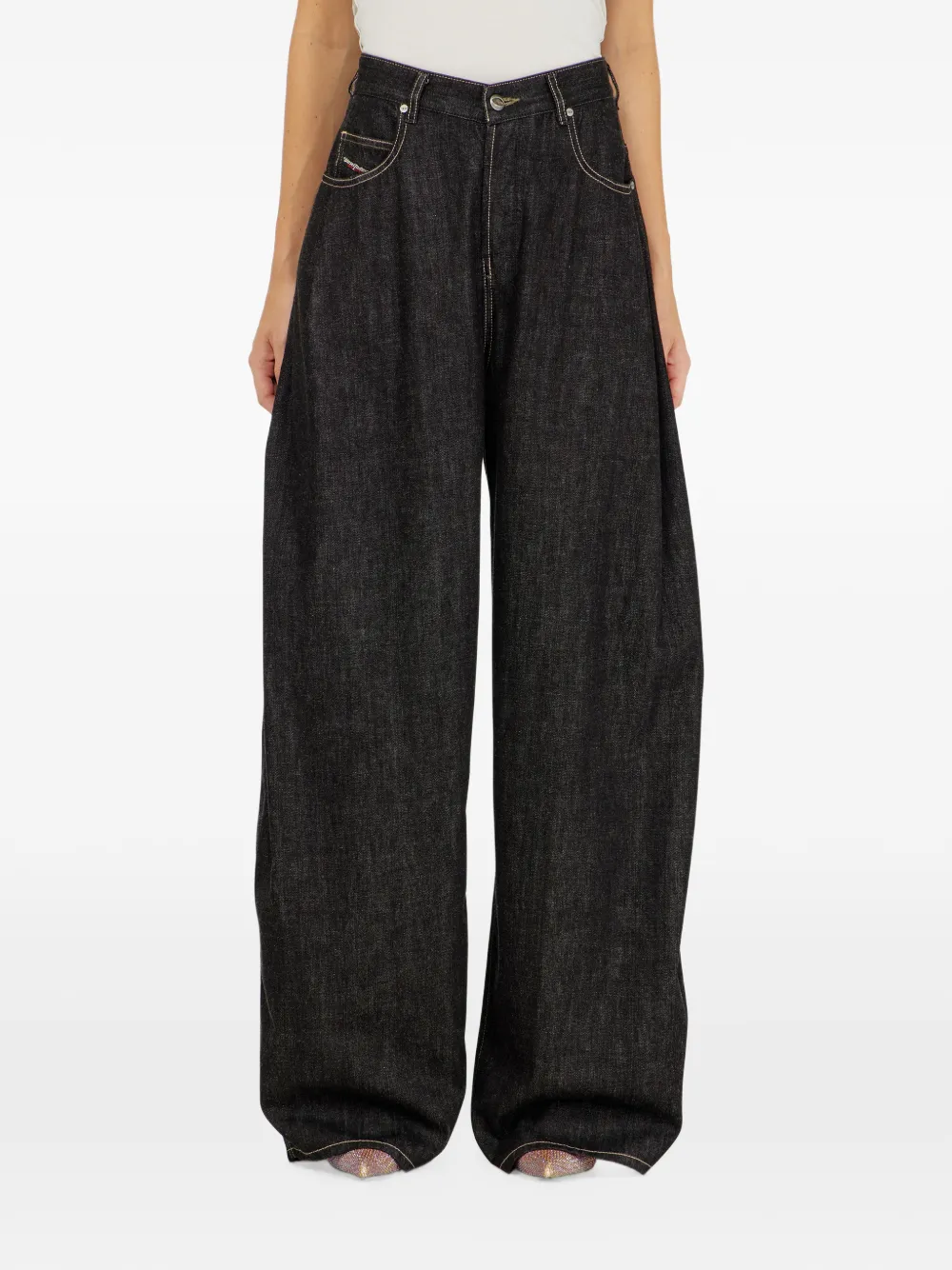 Diesel relaxed 1987 D-Khelz 09R42 jeans Zwart