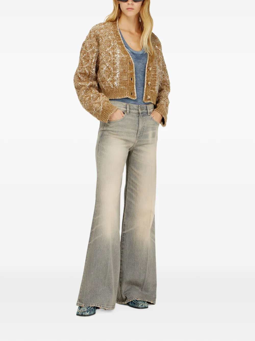 Diesel 1978 D-Akemi 0ljdv flared jeans Blauw
