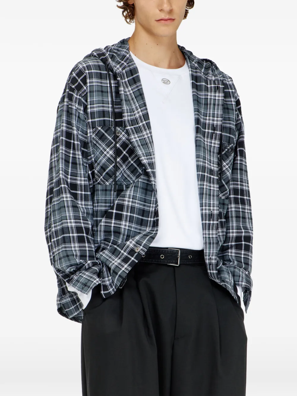 Diesel S-Drum-Hoody-Dgbt overhemd Blauw