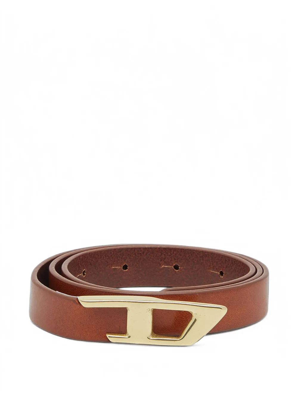 Diesel 2 cm leather belt with metal D buckle - Marrone
