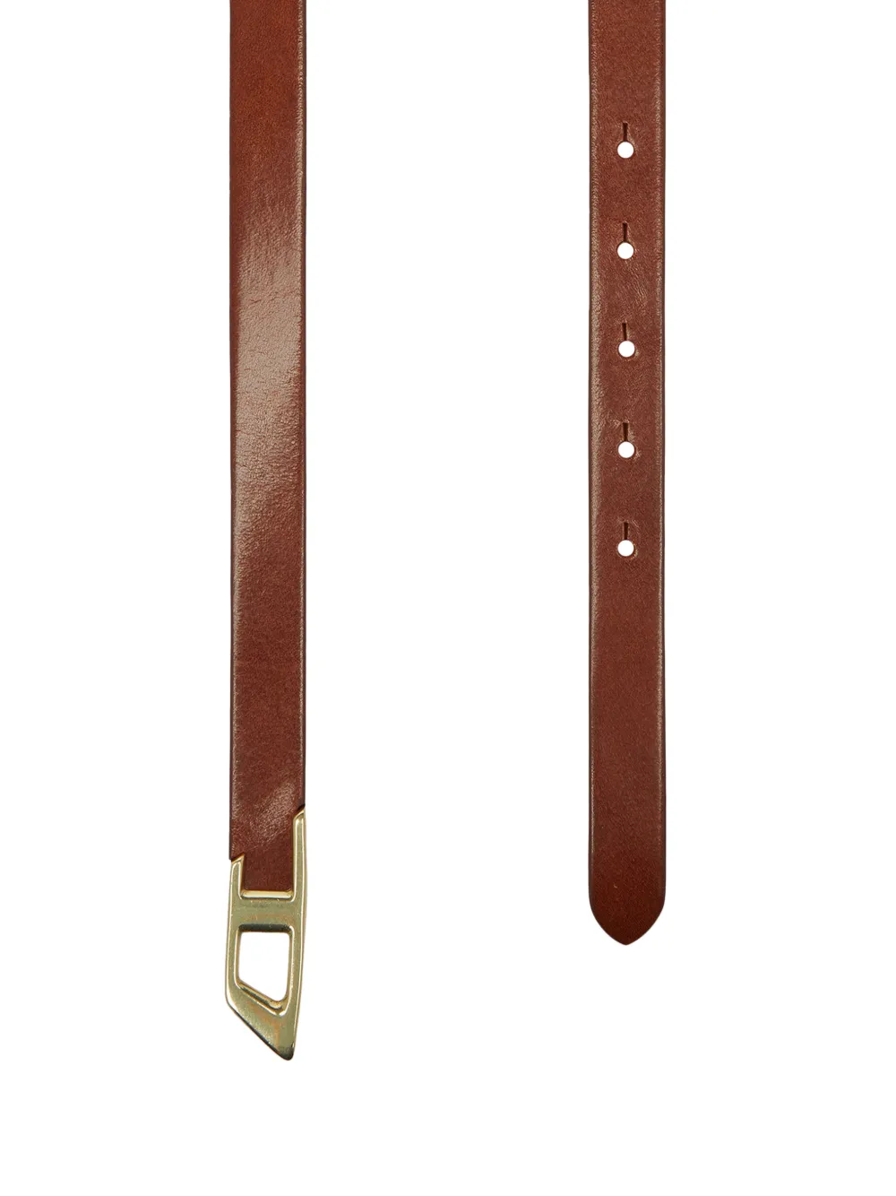 Diesel 2 cm leather belt with metal D buckle Bruin