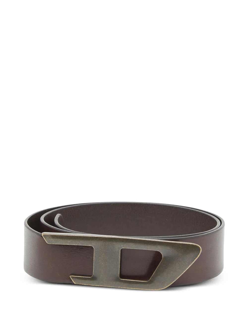 Diesel 4 cm leather belt with metal D buckle Bruin