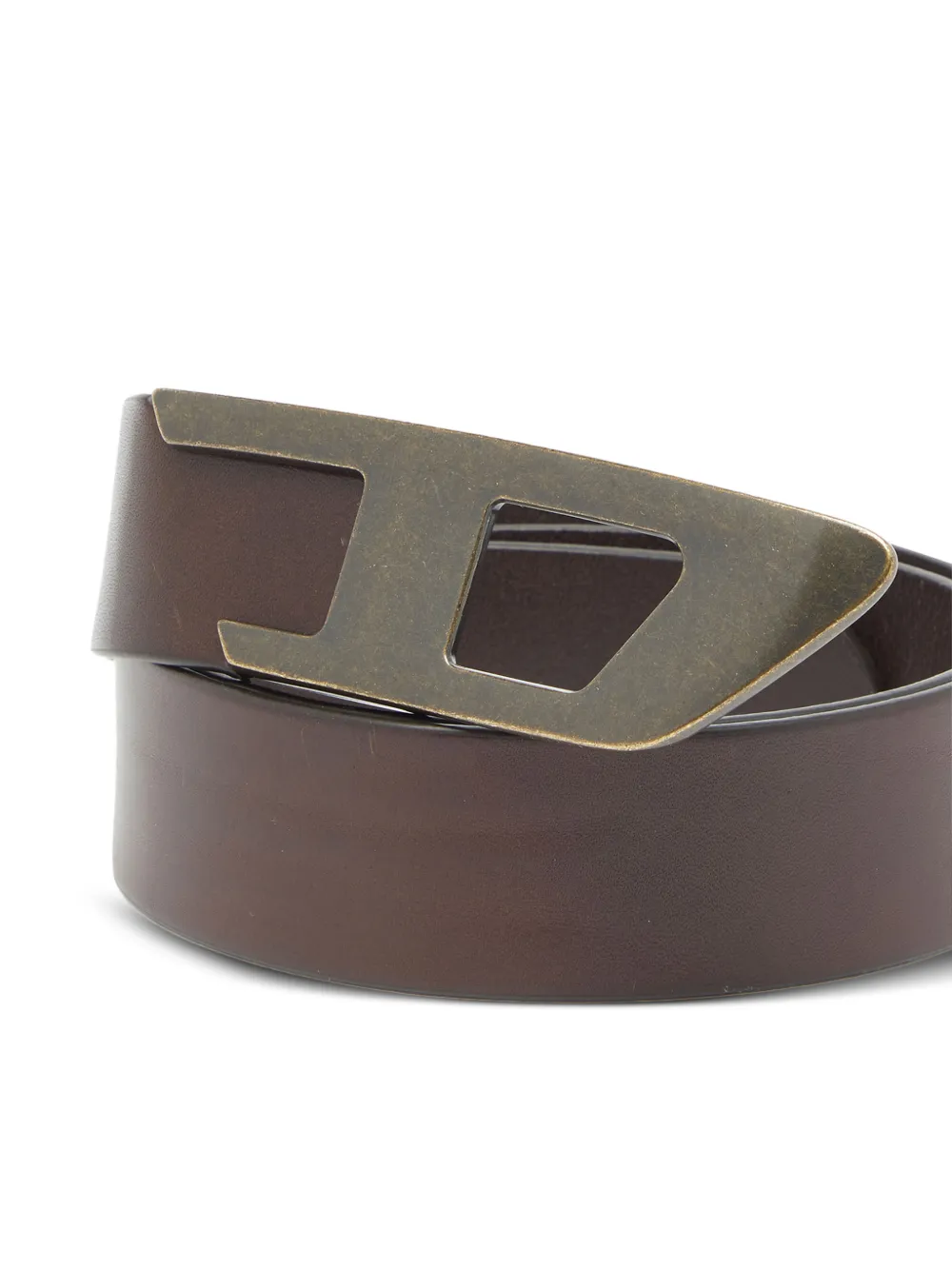 Diesel 4 cm leather belt with metal D buckle Bruin