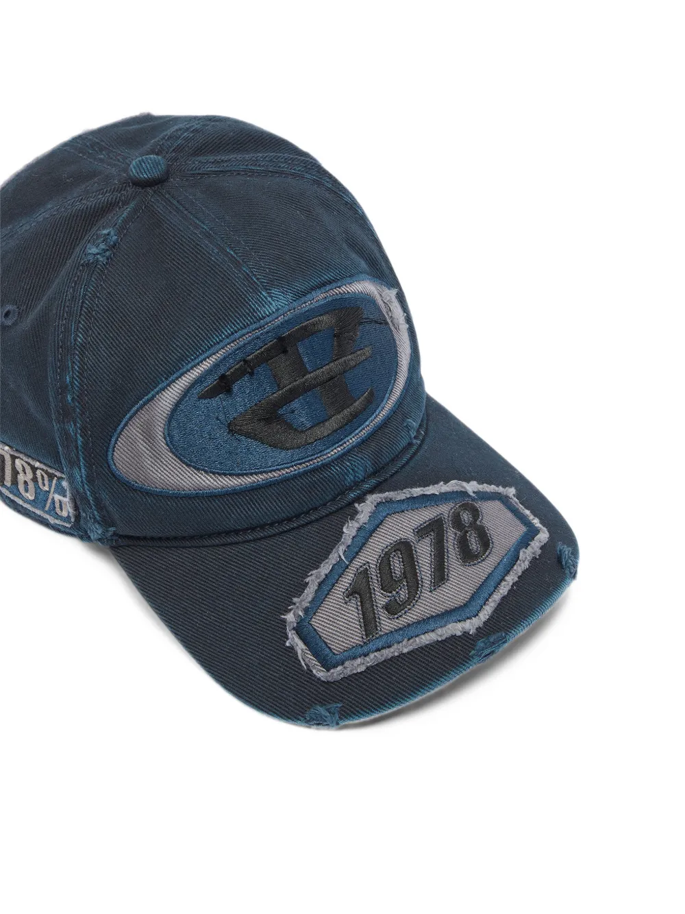 Diesel baseball cap with embroidered patches Blauw