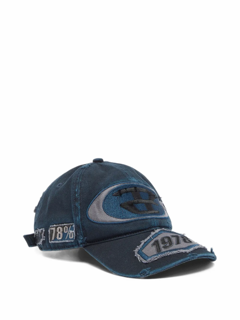 Diesel baseball cap with embroidered patches Blauw
