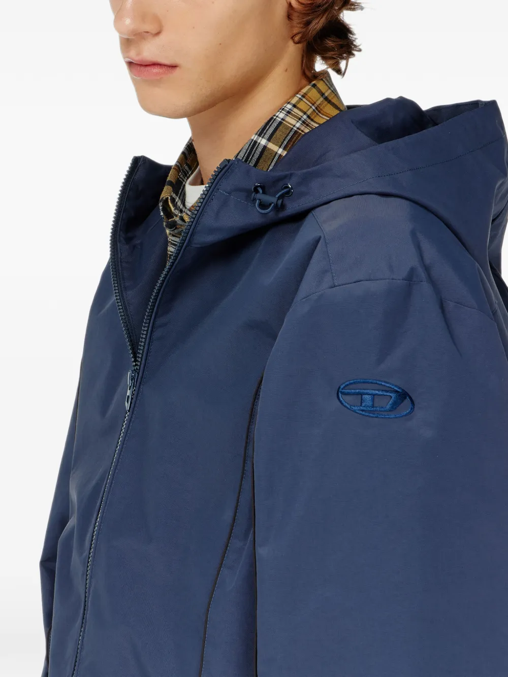 Diesel Windjack met contrasterende afwerking Blauw