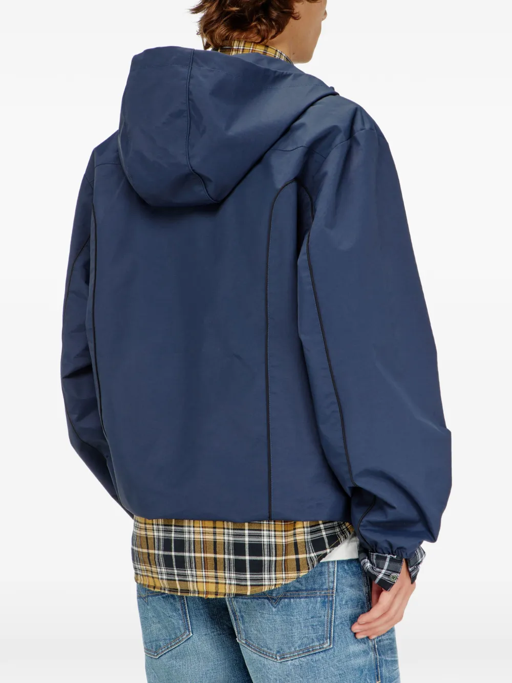 Diesel Windjack met contrasterende afwerking Blauw