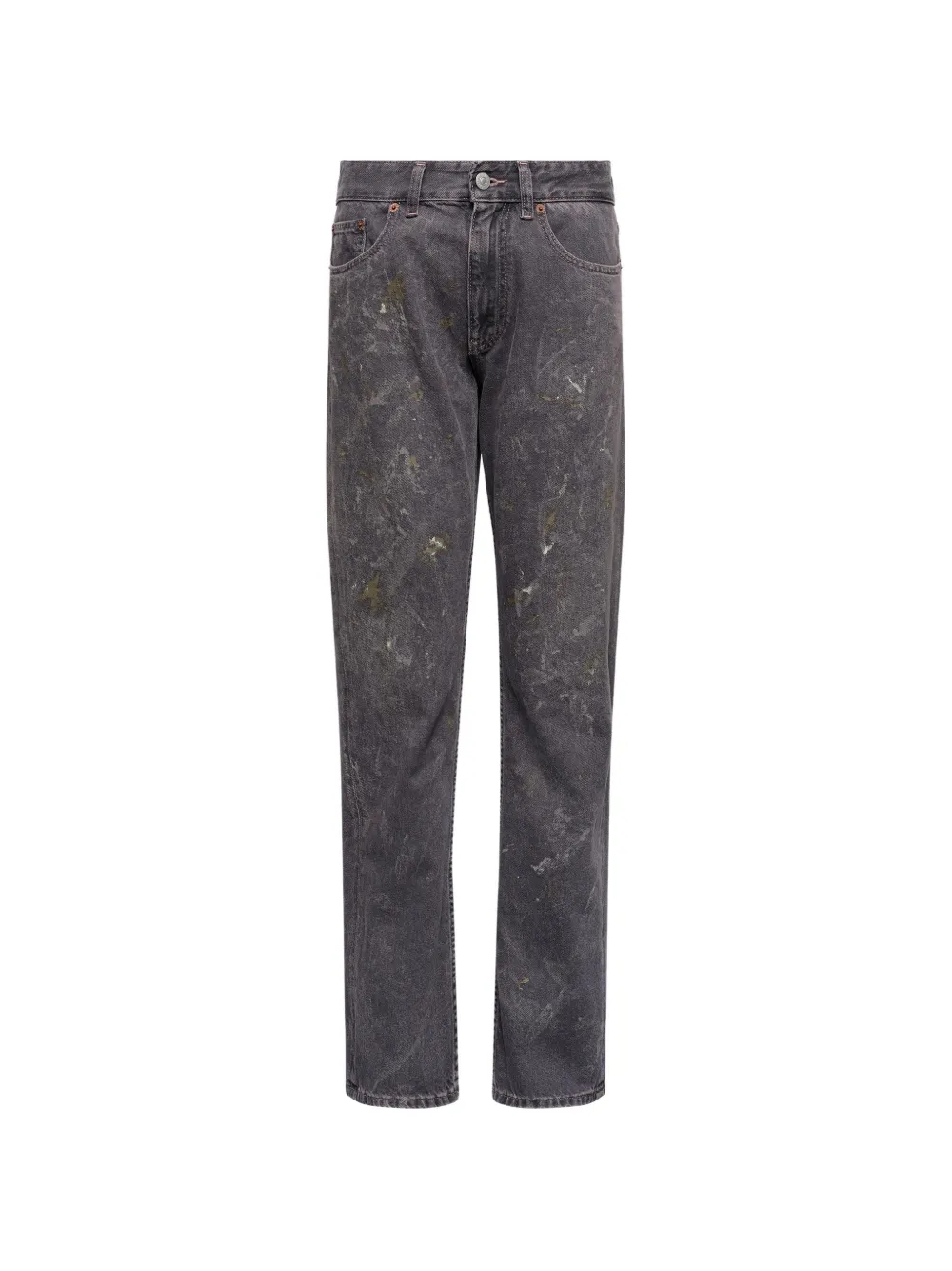 MM6 Maison Margiela Jeans dritti con effetto vernice - Grigio