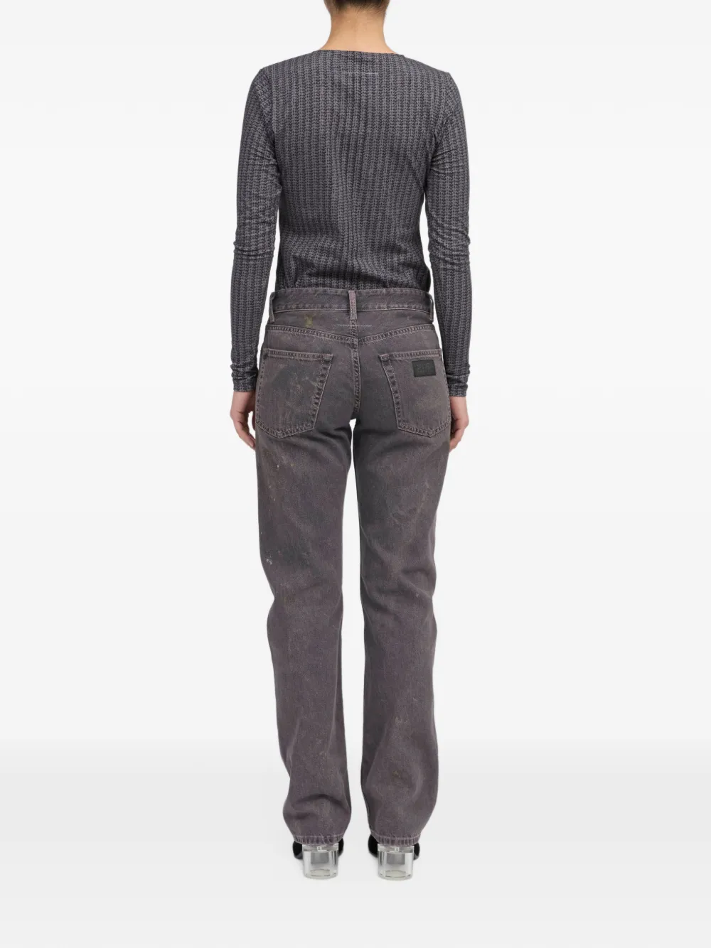 MM6 Maison Margiela paint-splatter straight-leg jeans Grijs
