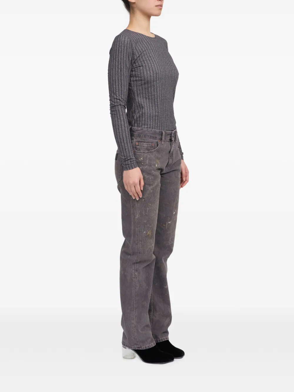 MM6 Maison Margiela paint-splatter straight-leg jeans Grijs