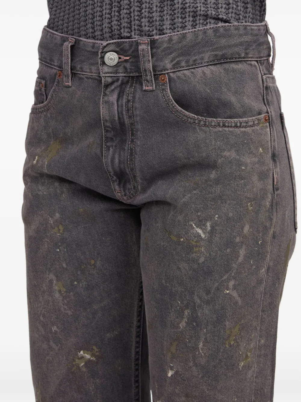 MM6 Maison Margiela paint-splatter straight-leg jeans Grijs