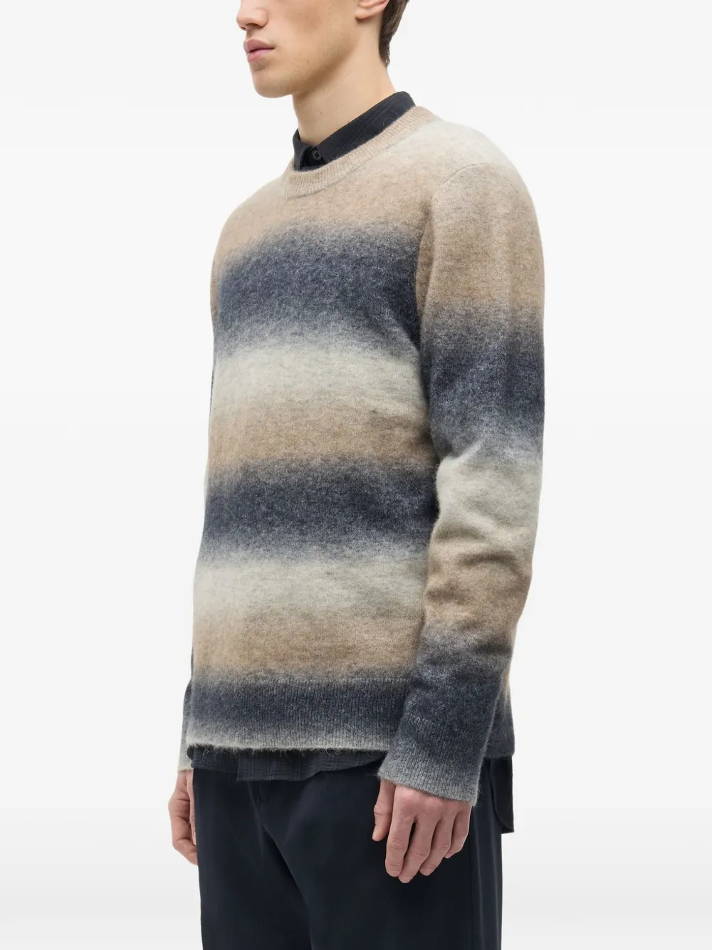 SAMSOE Aiden gestreepte trui Beige