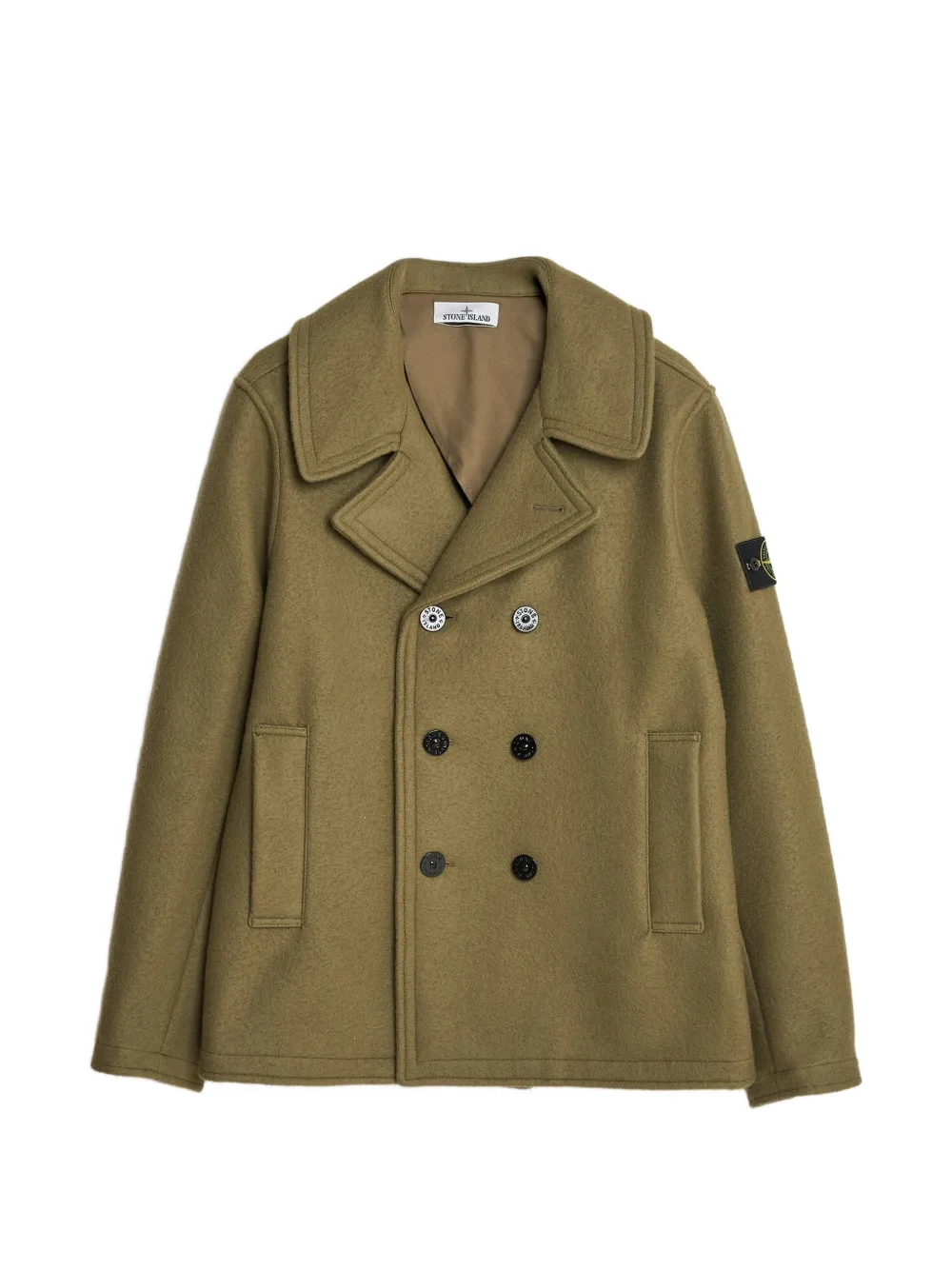 Stone Island 4100040 heavy melton peacoat - Grün