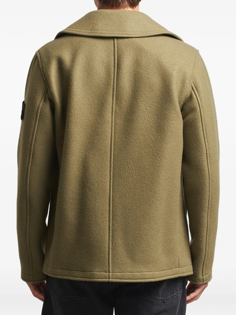 Stone Island 4100040 heavy melton peacoat Groen