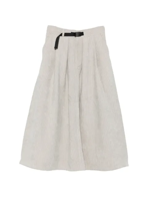 Snow Peak belted corduroy midi skirt