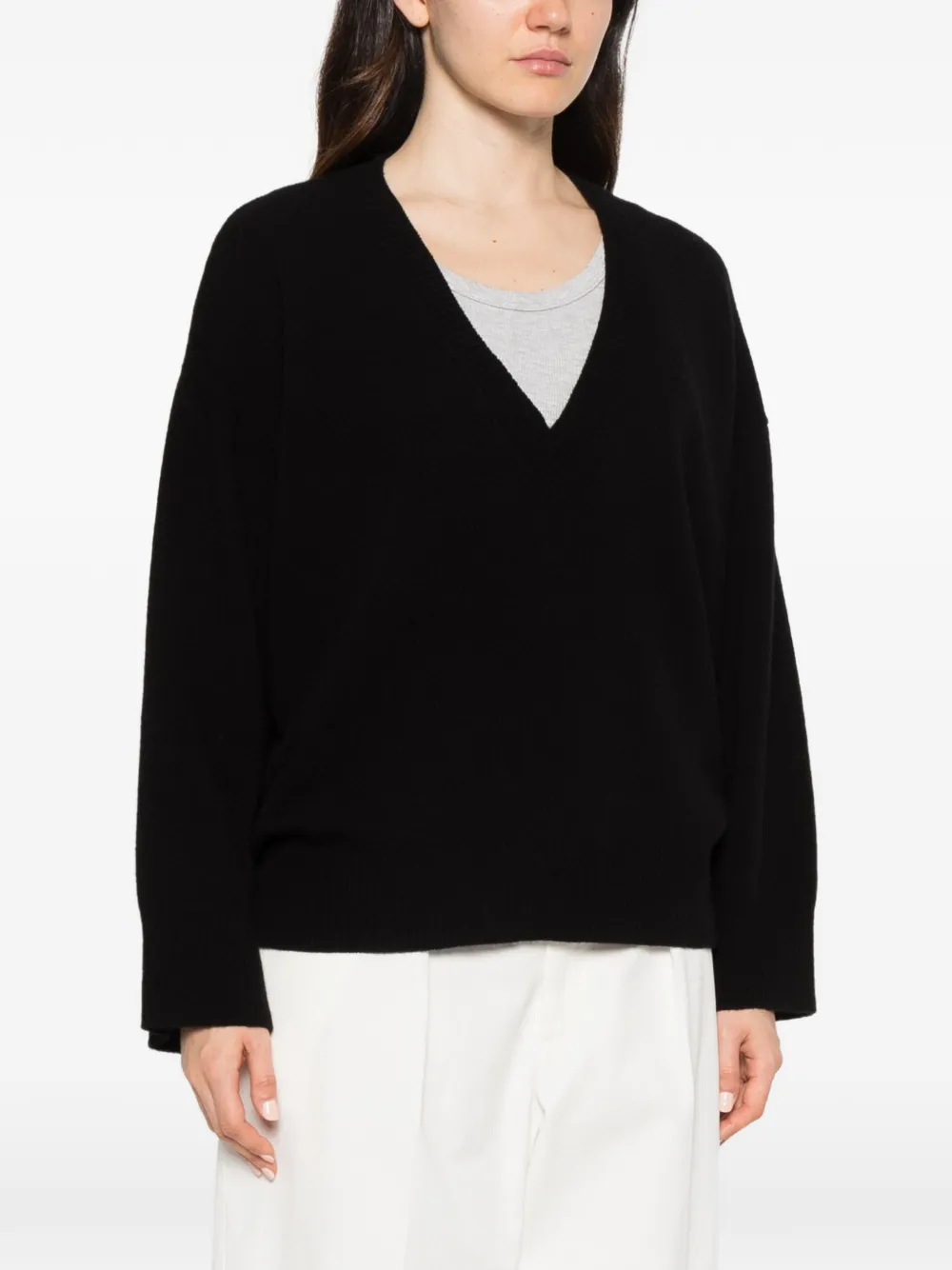 Roberto Collina V-neck sweater Zwart
