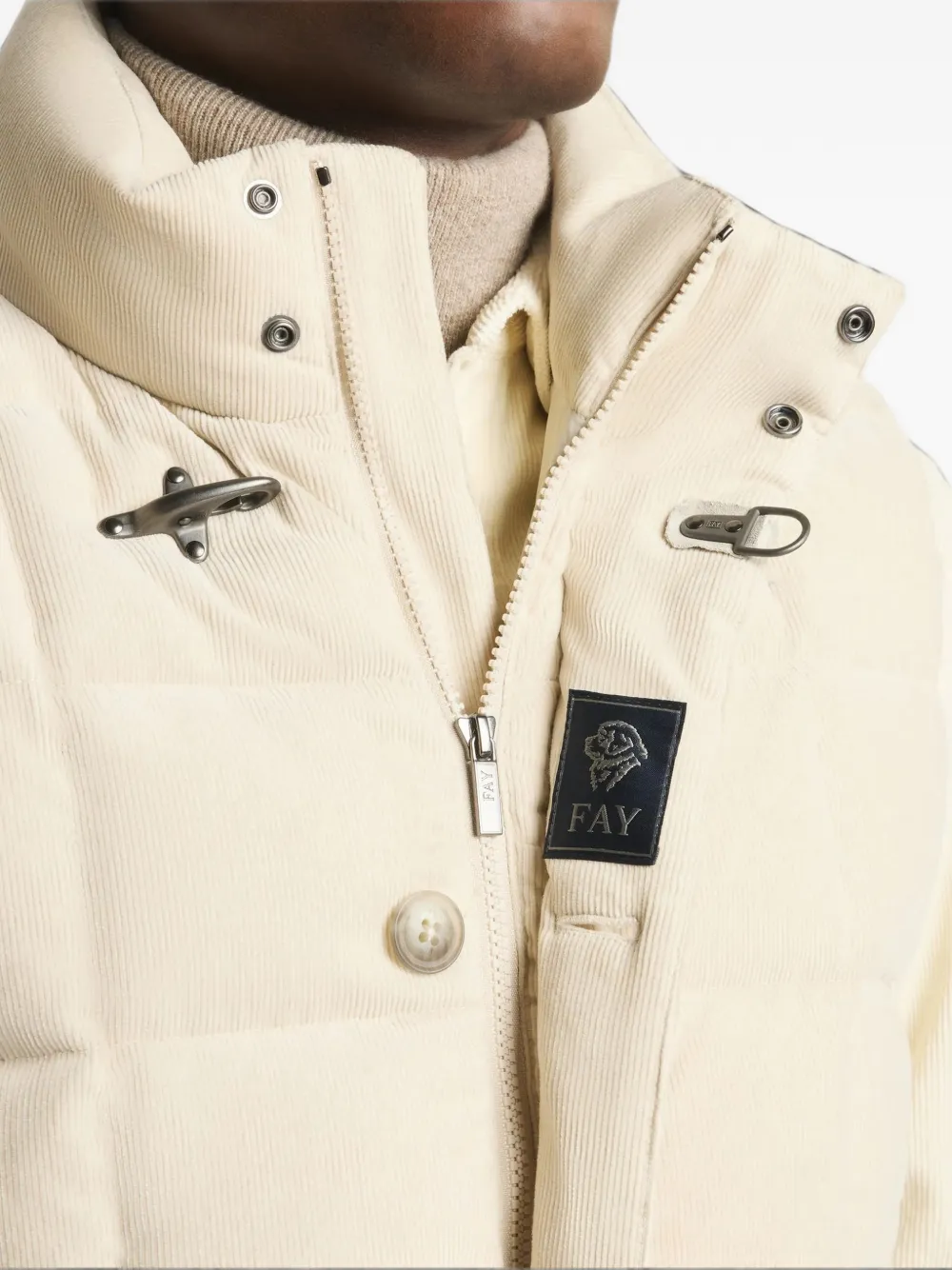Fay quilted corduroy gilet Beige