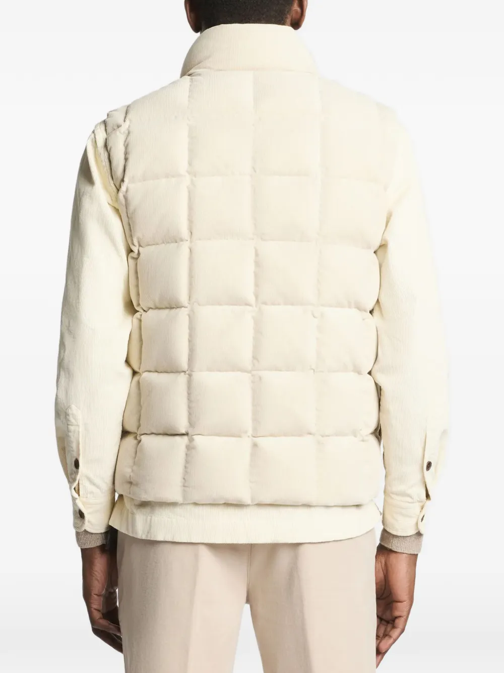 Fay quilted corduroy gilet Beige