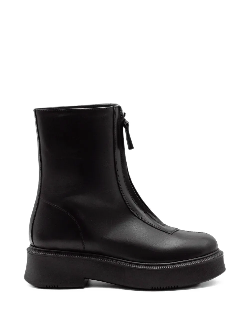 Archive front-zip platform ankle boots