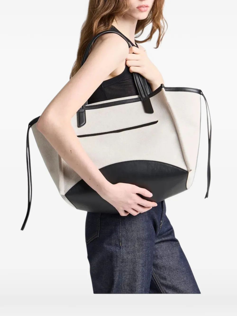JW Anderson Loafer leather-trim shoulder bag - Nude