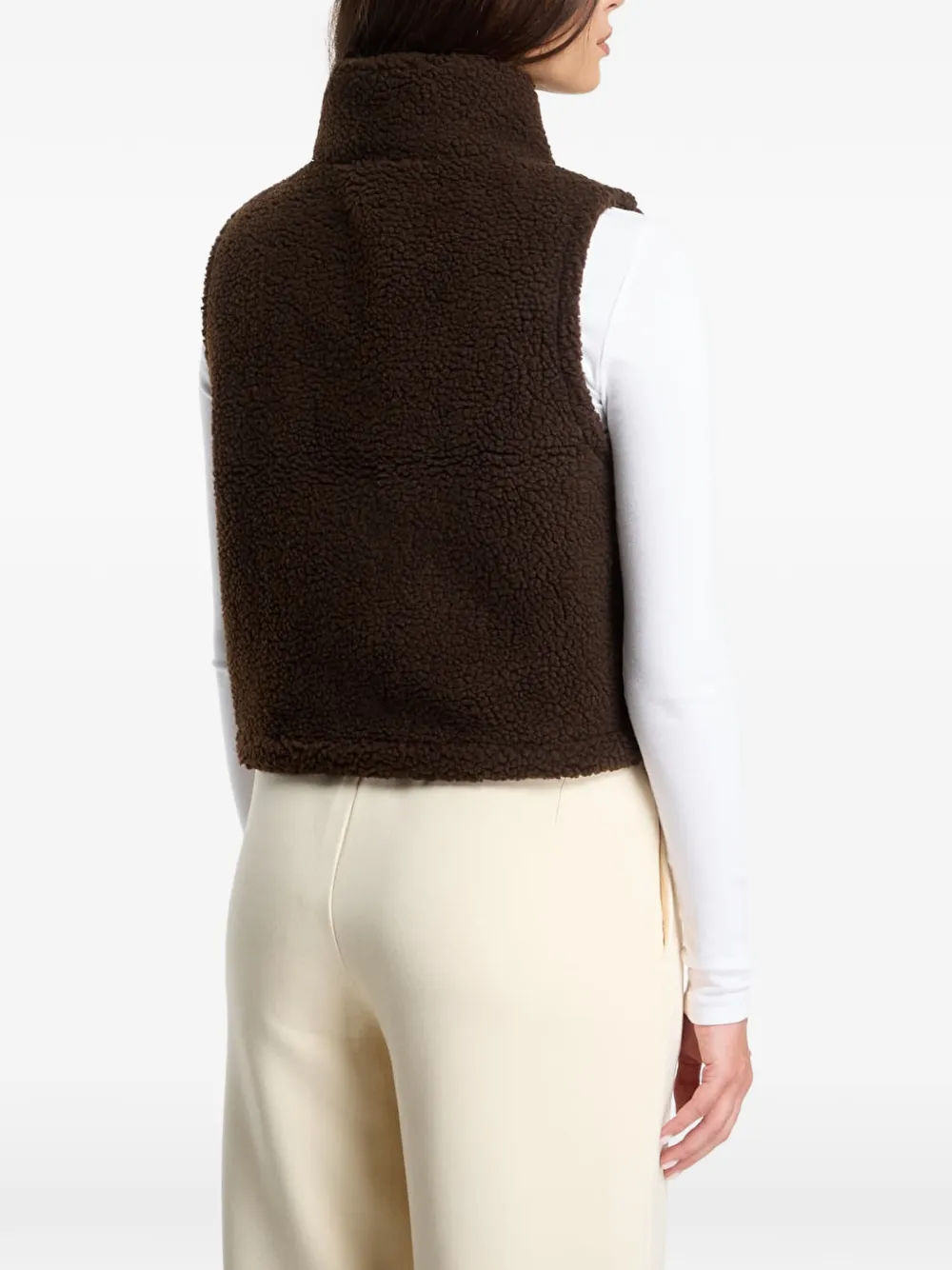 Urban Classics Fleece bodywarmer met teddy-print Bruin