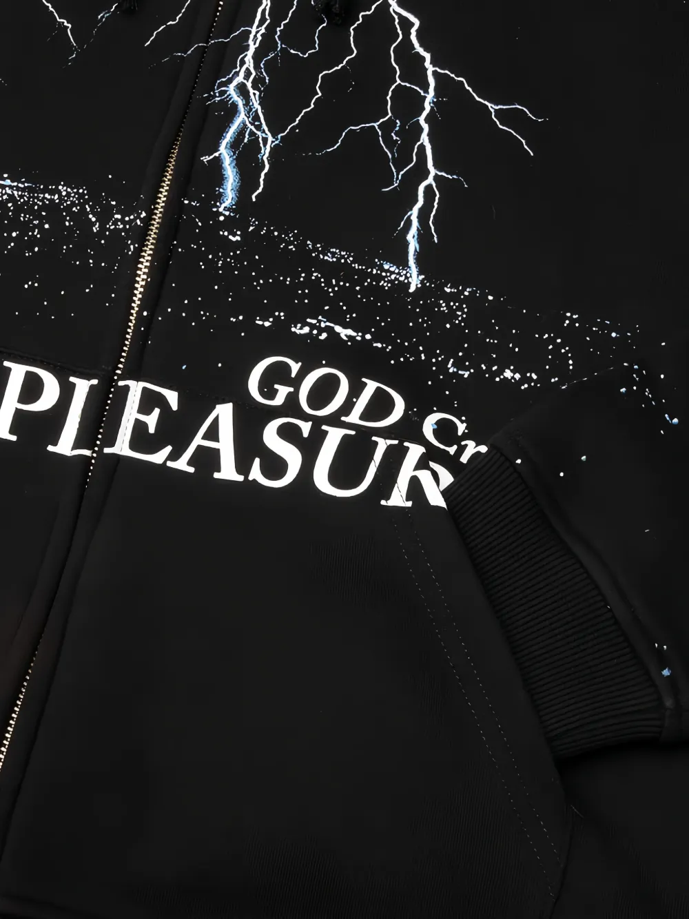 Pleasures Hoodie met bliksem-print Zwart