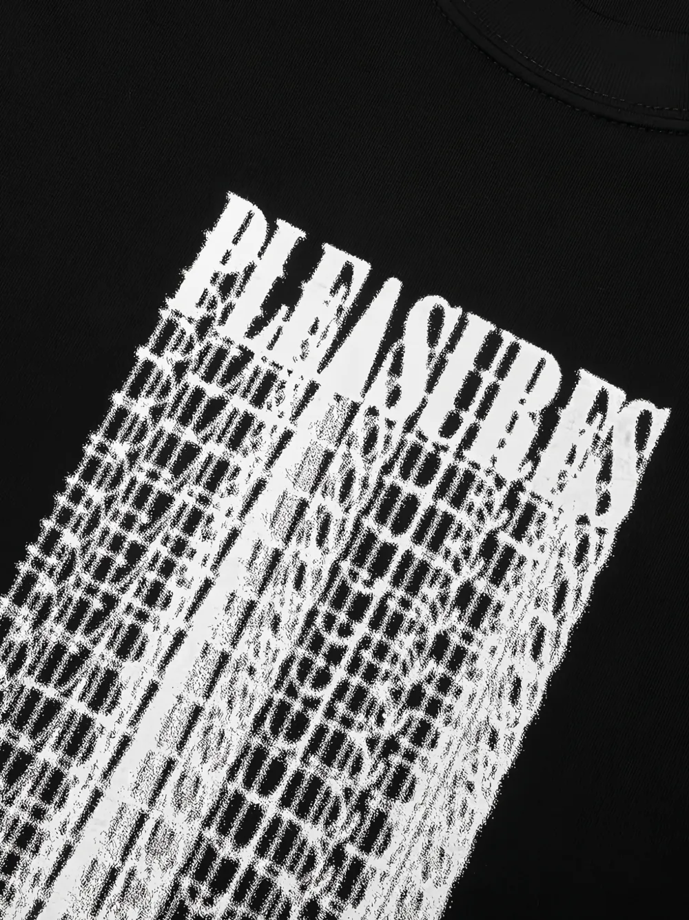 Pleasures Blurred logo-print T-shirt Zwart