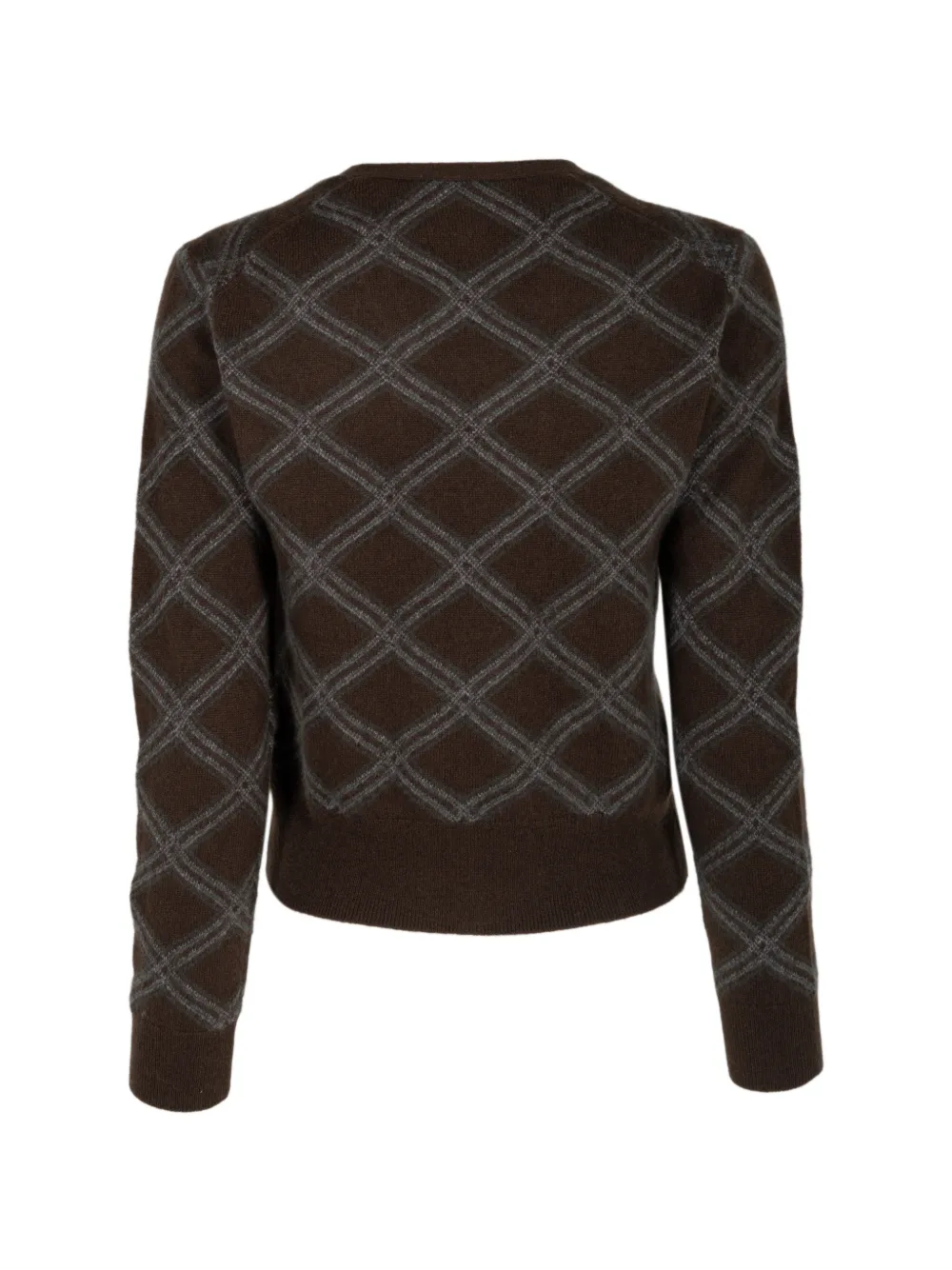 Vince diamond-plaid V-neck cardigan Bruin