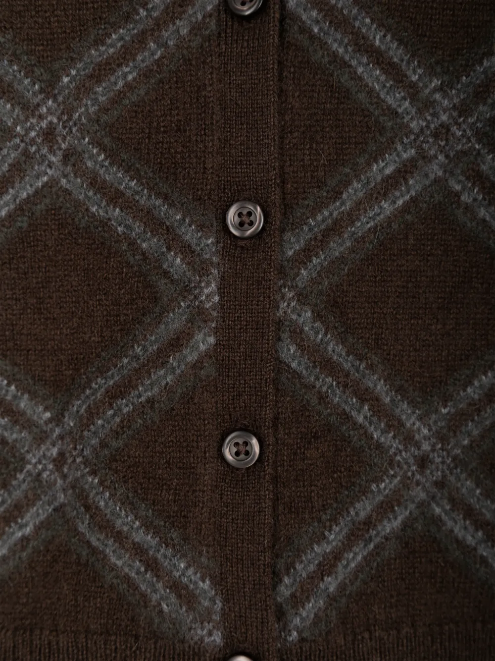 Vince diamond-plaid V-neck cardigan Bruin