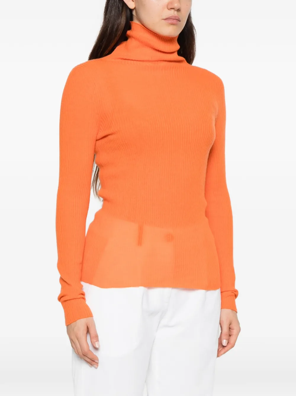 Fabiana Filippi ribbed roll-neck sweater Oranje