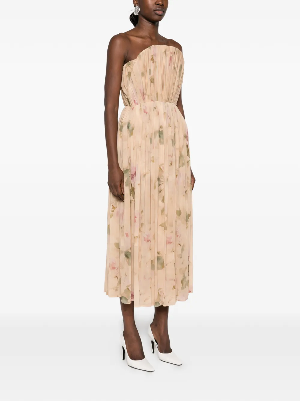 Magda Butrym Midi-jurk met bloemenprint Beige