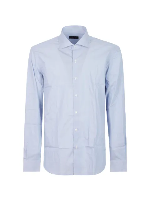 Fay striped embroidered-logo shirt