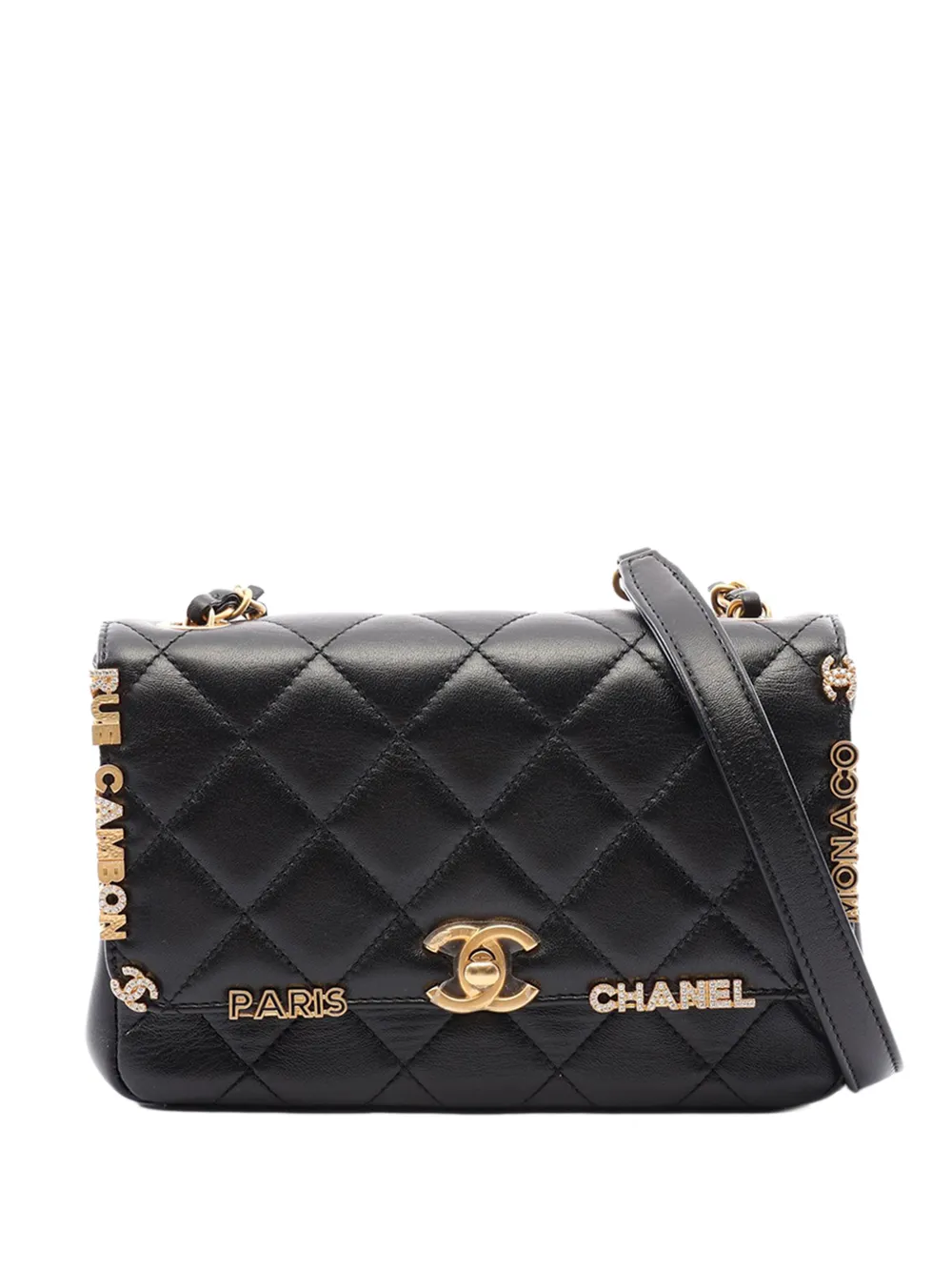 CHANEL Pre-Owned 2021-2026 Quilted Lambskin Paris Monaco Flap crossbody bag - Schwarz