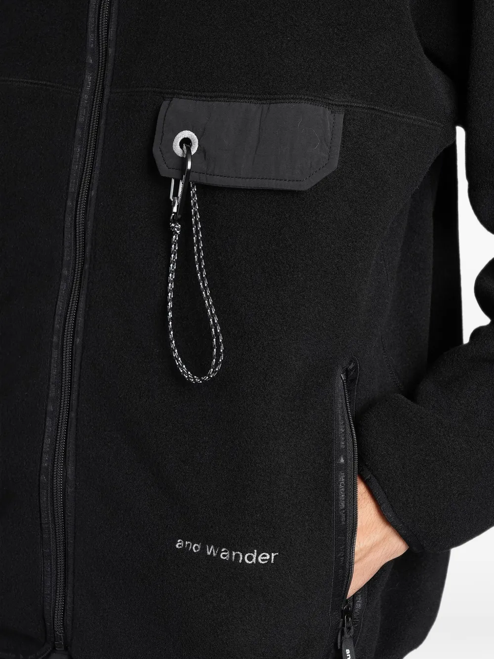 and Wander fleece zip-up jacket Zwart