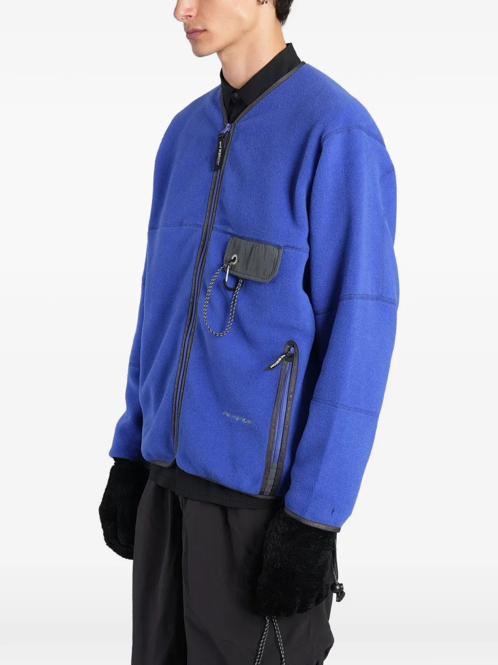 and Wander zip-up fleece jacket Blauw