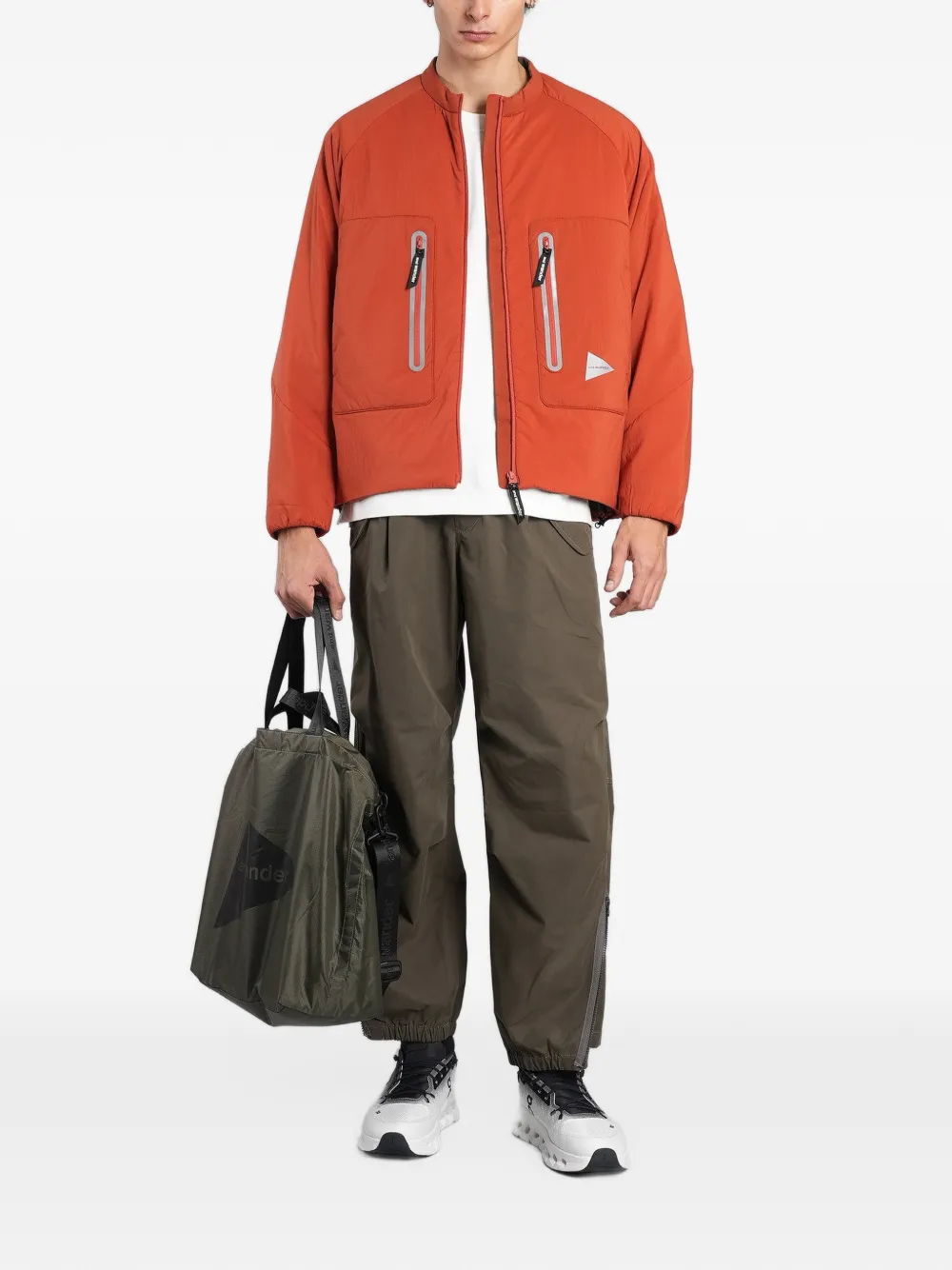 and Wander belted zip-cuff trousers Groen