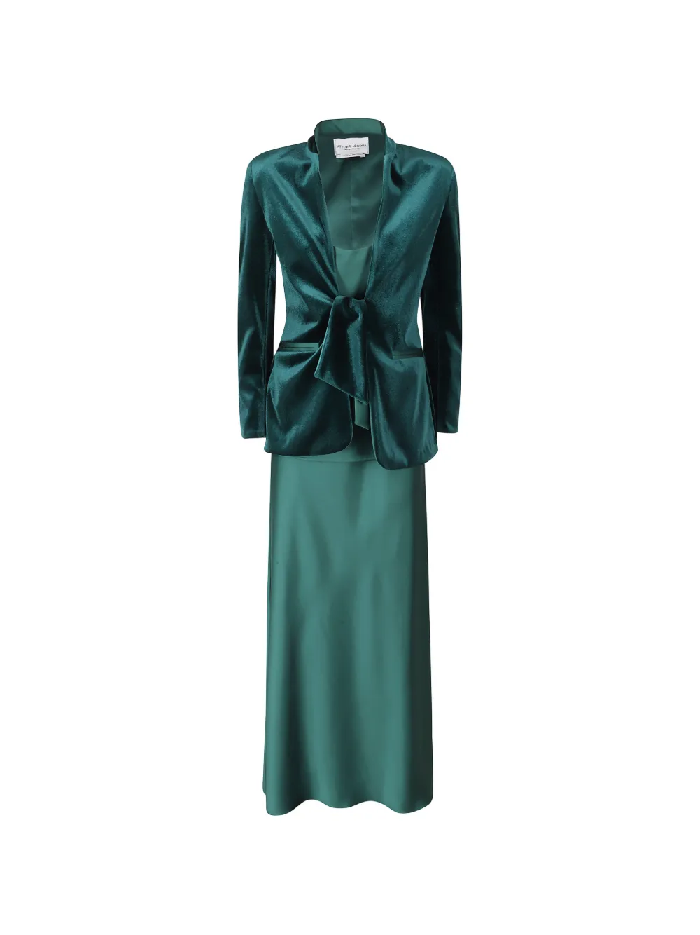 ALESSANDRO LEGORA velvet-finish tie-fastening blazer - Grün