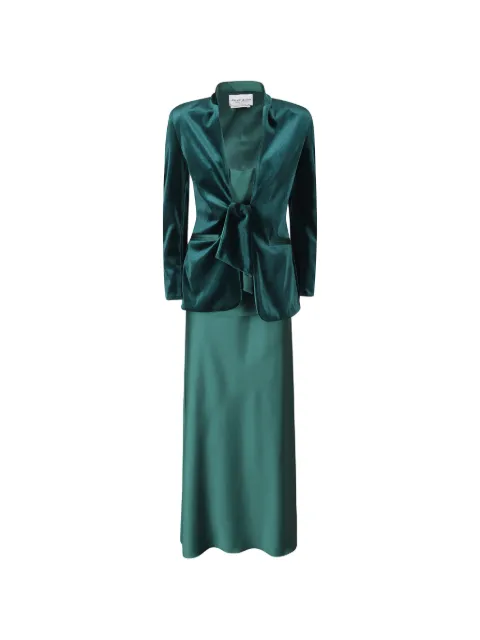 ALESSANDRO LEGORA velvet-finish tie-fastening blazer