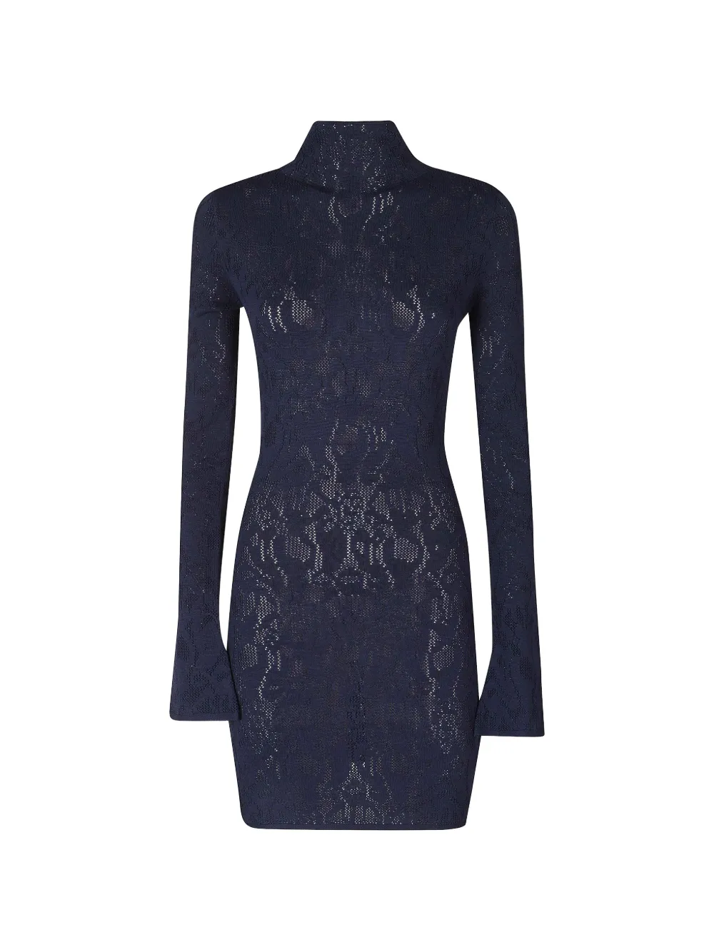 DONDUP open-knit long-sleeve mini dress - Blue