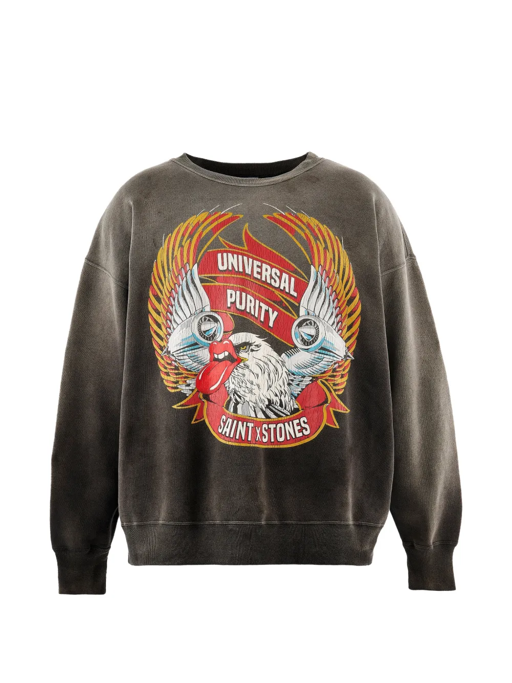 SAINT MXXXXXX x The Rolling Stones graphic-print sweatshirt Grijs