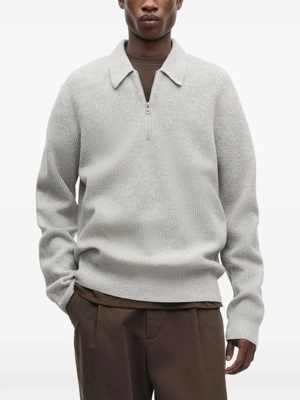SAMSOE Saisaks half-zip polo sweater Grijs
