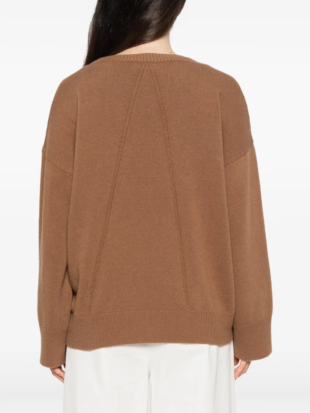Roberto Collina V-neck knitted sweater Bruin