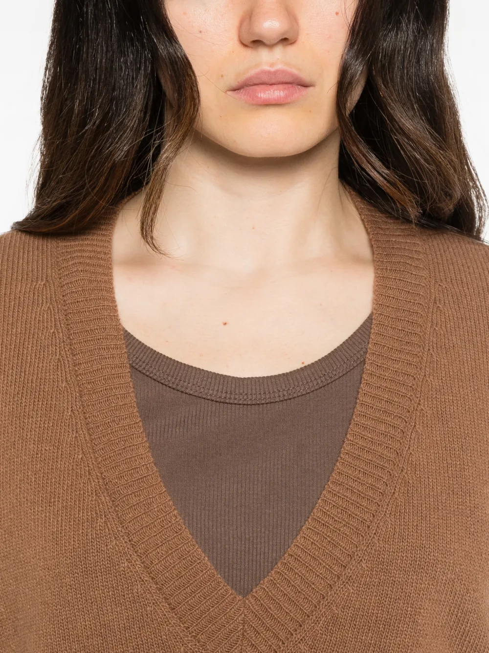 Roberto Collina V-neck knitted sweater Bruin