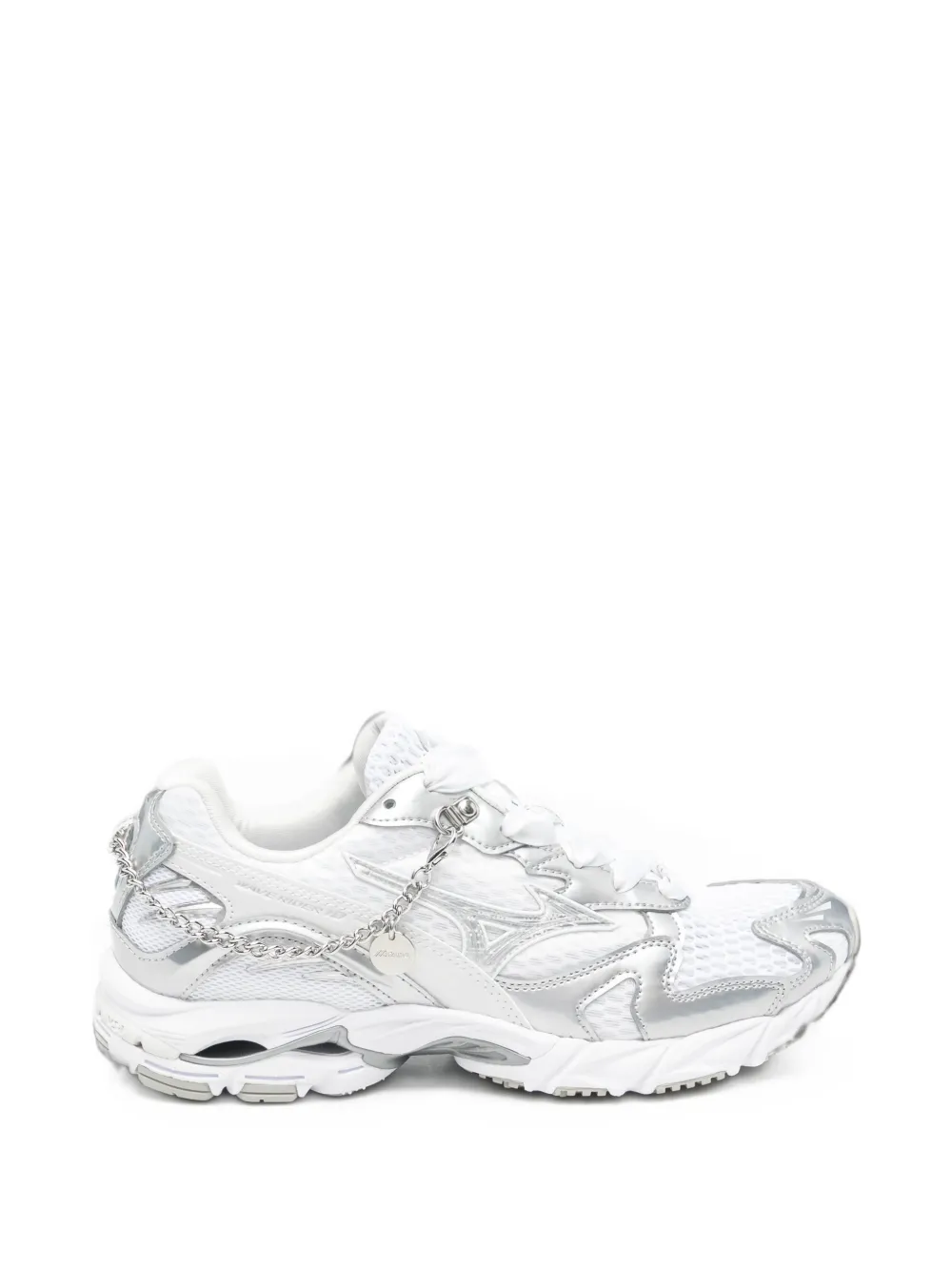 Mizuno Chain-link Panelled Sneakers In White