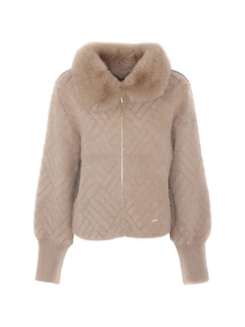 PHO FIRENZE collar geometric-knit jacket