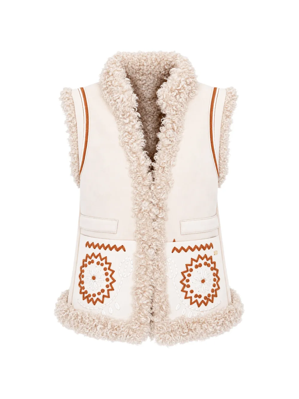 PHO FIRENZE embroidered reversible waistcoat - Nude